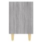 vidaXL Κομοδίνο Γκρι Sonoma 40 x 30 x 50 εκ. με Μασίφ Ξύλινα Πόδια