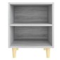 vidaXL Κομοδίνα 2 τεμ. Γκρι Sonoma 40x30x50 εκ. με Μασίφ Ξύλινα Πόδια