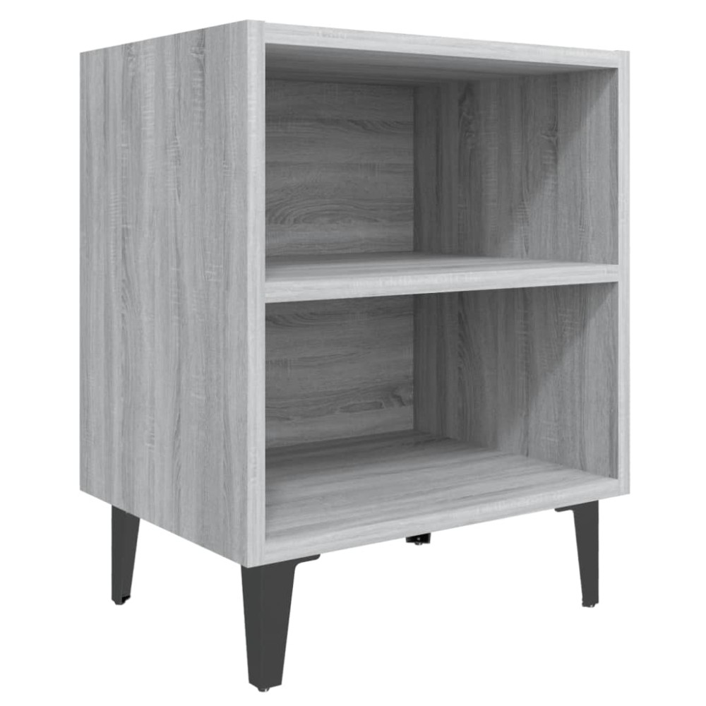 vidaXL Κομοδίνο Γκρι Sonoma 40 x 30 x 50 εκ. με Μεταλλικά Πόδια