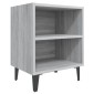vidaXL Κομοδίνο Γκρι Sonoma 40 x 30 x 50 εκ. με Μεταλλικά Πόδια