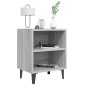 vidaXL Κομοδίνο Γκρι Sonoma 40 x 30 x 50 εκ. με Μεταλλικά Πόδια