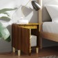 vidaXL Κομοδίνα 2 τεμ. Καπνιστός Δρυς 40x30x50 εκ. Μασίφ Ξύλινα Πόδια