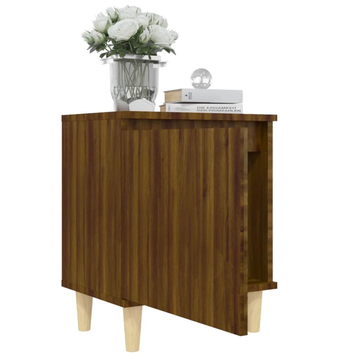 vidaXL Κομοδίνα 2 τεμ. Καπνιστός Δρυς 40x30x50 εκ. Μασίφ Ξύλινα Πόδια