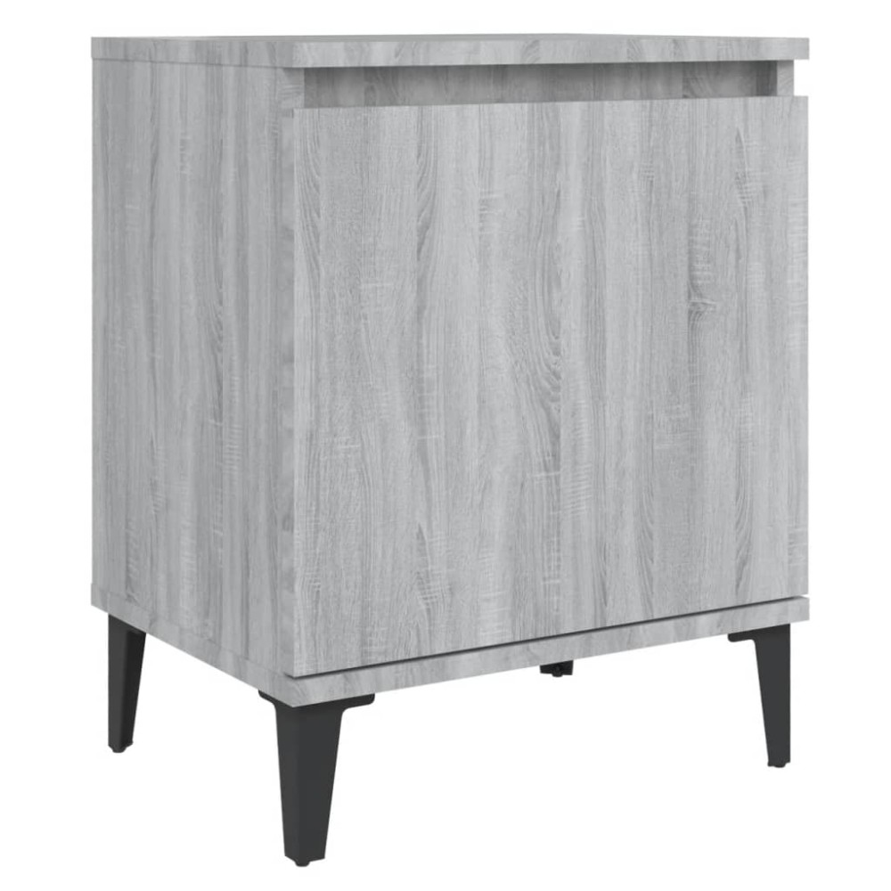 vidaXL Κομοδίνο Γκρι Sonoma 40 x 30 x 50 εκ. με Μεταλλικά Πόδια