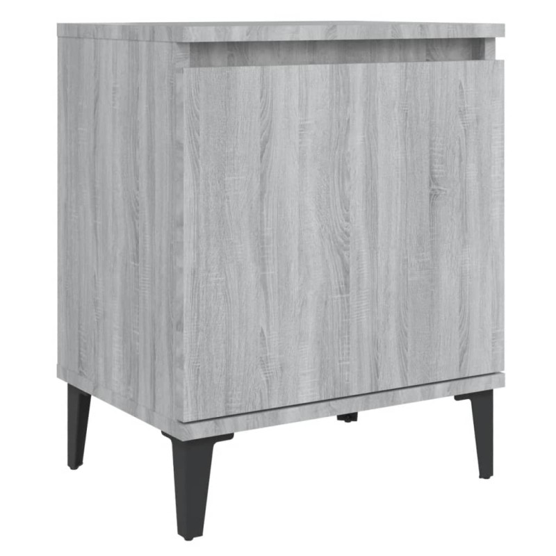 vidaXL Κομοδίνο Γκρι Sonoma 40 x 30 x 50 εκ. με Μεταλλικά Πόδια