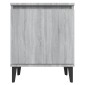 vidaXL Κομοδίνο Γκρι Sonoma 40 x 30 x 50 εκ. με Μεταλλικά Πόδια