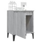 vidaXL Κομοδίνο Γκρι Sonoma 40 x 30 x 50 εκ. με Μεταλλικά Πόδια