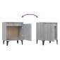 vidaXL Κομοδίνο Γκρι Sonoma 40 x 30 x 50 εκ. με Μεταλλικά Πόδια