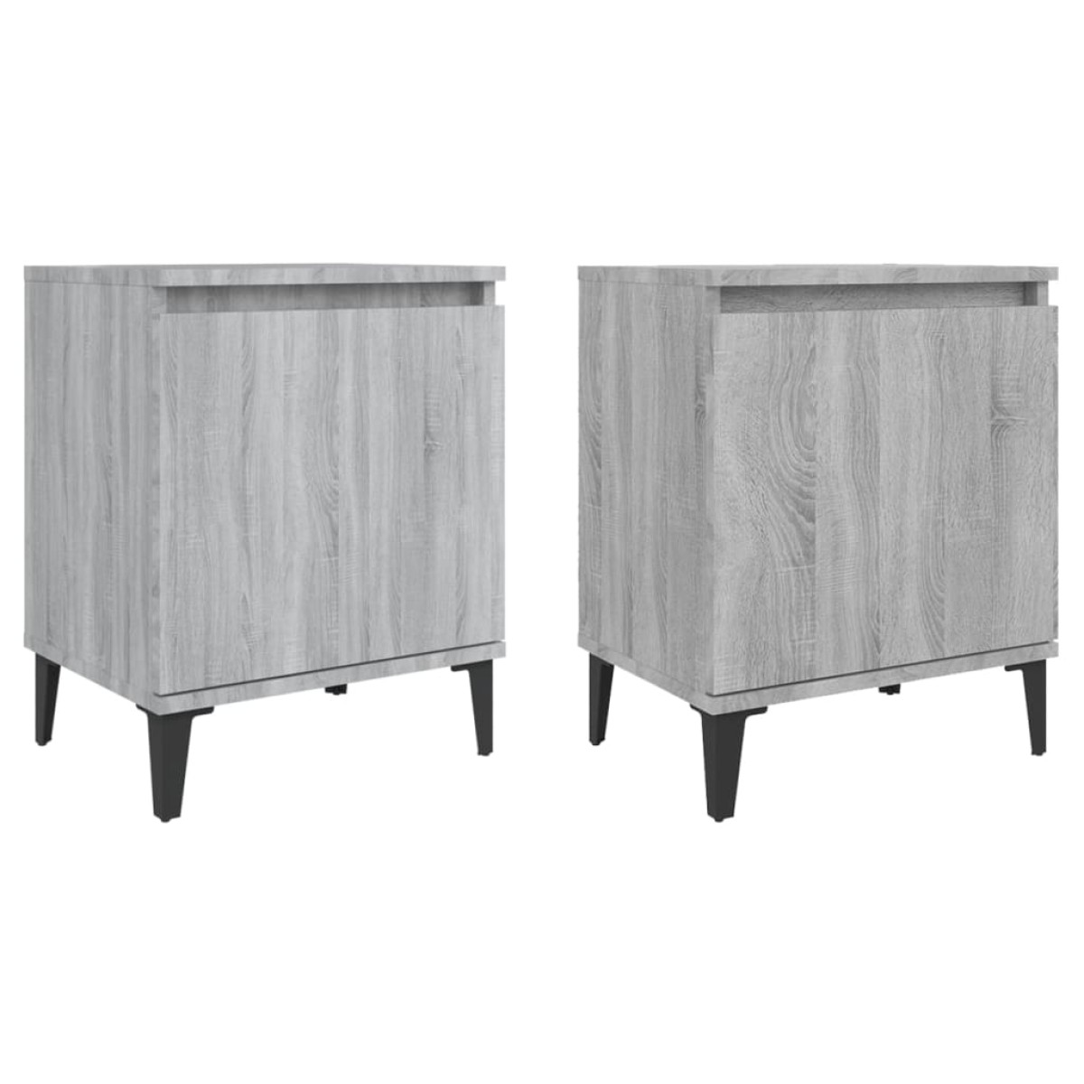 vidaXL Κομοδίνα 2 τεμ. Γκρι Sonoma 40 x 30 x 50 εκ. με Μεταλλικά Πόδια
