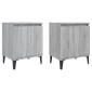 vidaXL Κομοδίνα 2 τεμ. Γκρι Sonoma 40 x 30 x 50 εκ. με Μεταλλικά Πόδια