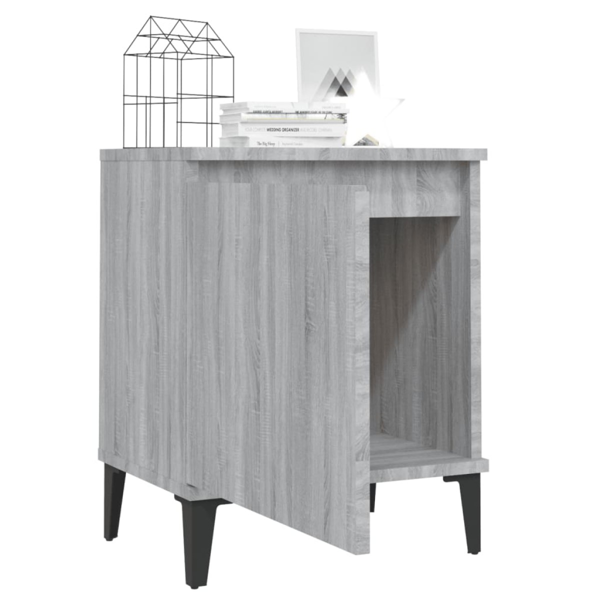 vidaXL Κομοδίνα 2 τεμ. Γκρι Sonoma 40 x 30 x 50 εκ. με Μεταλλικά Πόδια