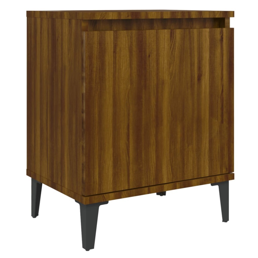 vidaXL Κομοδίνο Καφέ Δρυς 40 x 30 x 50 εκ. με Μεταλλικά Πόδια