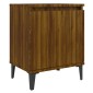 vidaXL Κομοδίνο Καφέ Δρυς 40 x 30 x 50 εκ. με Μεταλλικά Πόδια