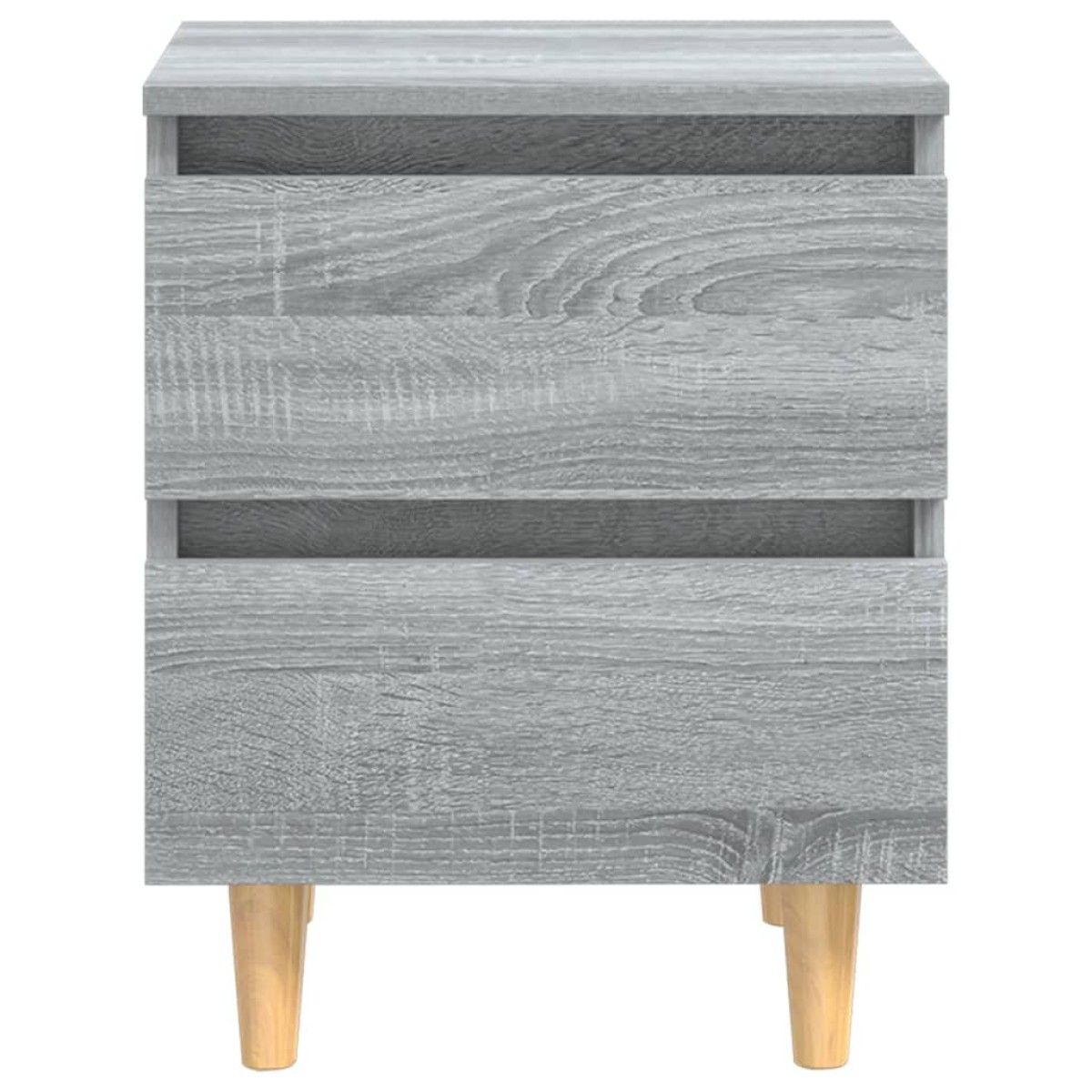 vidaXL Κομοδίνο Γκρι Sonoma 40 x 35 x 50 εκ. με Μασίφ Ξύλινα Πόδια