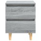 vidaXL Κομοδίνο Γκρι Sonoma 40 x 35 x 50 εκ. με Μασίφ Ξύλινα Πόδια