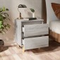 vidaXL Κομοδίνο Γκρι Sonoma 40 x 35 x 50 εκ. με Μασίφ Ξύλινα Πόδια