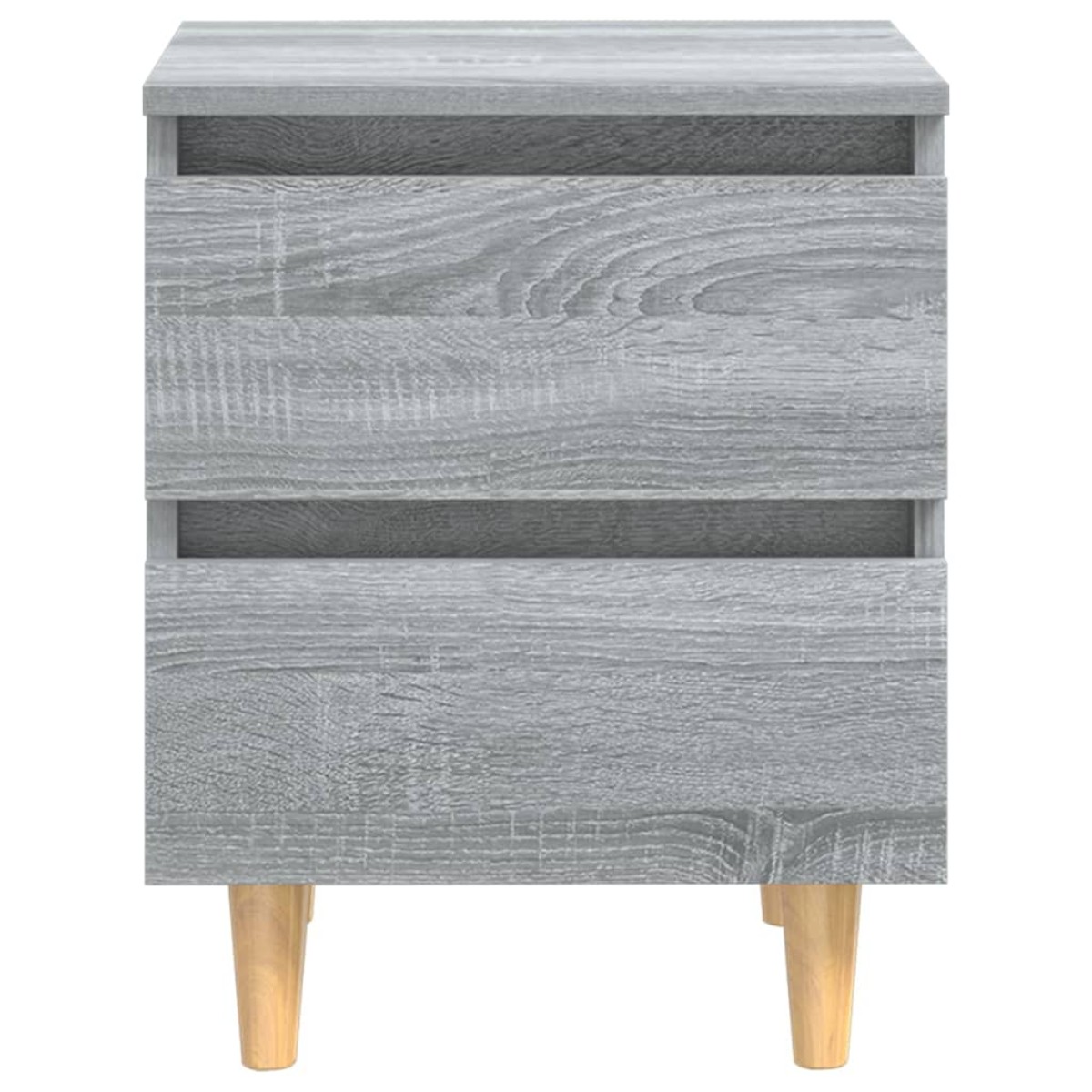 vidaXL Κομοδίνα 2 τεμ. Γκρι Sonoma 40x35x50 εκ. με Μασίφ Ξύλινα Πόδια