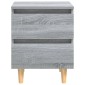 vidaXL Κομοδίνα 2 τεμ. Γκρι Sonoma 40x35x50 εκ. με Μασίφ Ξύλινα Πόδια
