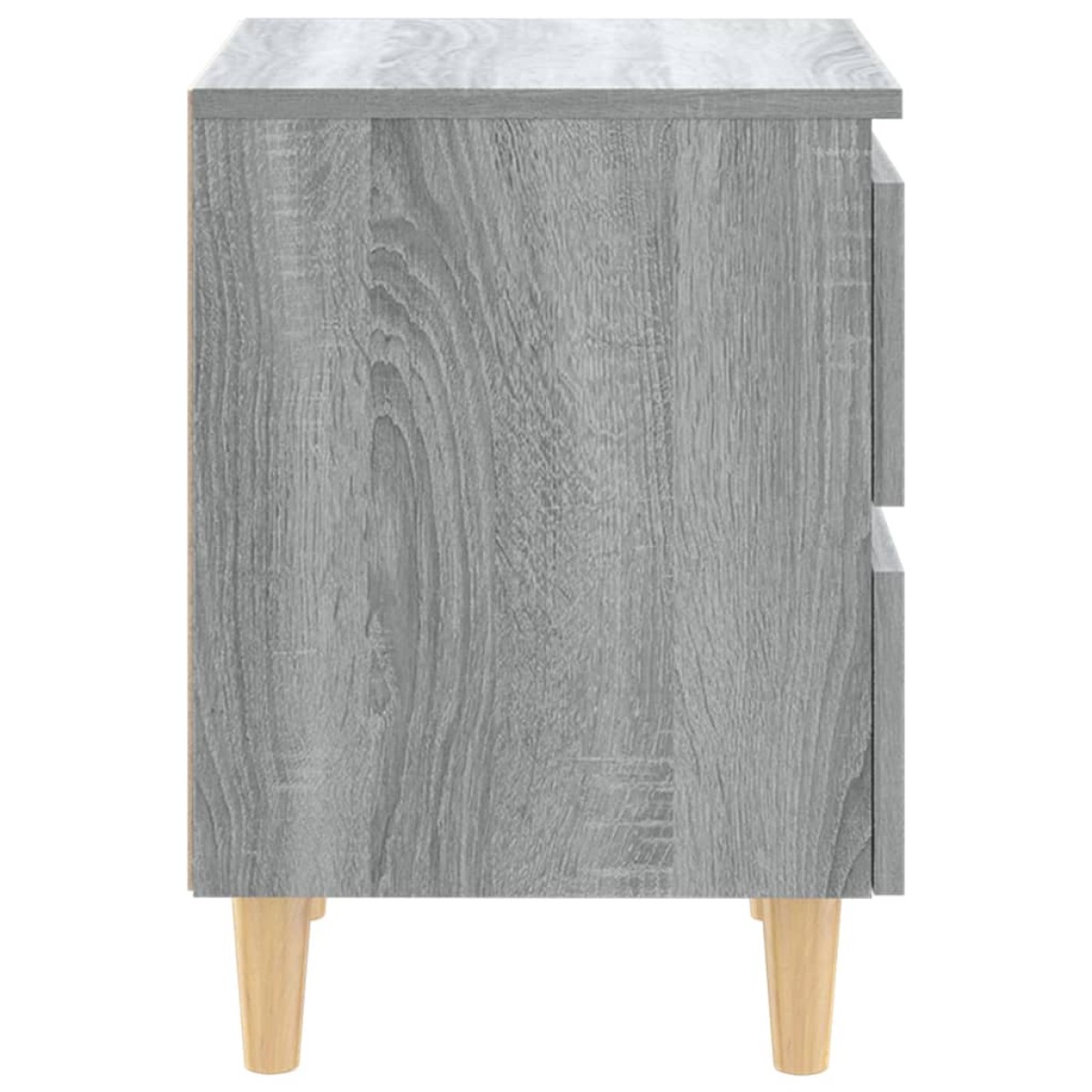 vidaXL Κομοδίνα 2 τεμ. Γκρι Sonoma 40x35x50 εκ. με Μασίφ Ξύλινα Πόδια