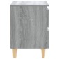 vidaXL Κομοδίνα 2 τεμ. Γκρι Sonoma 40x35x50 εκ. με Μασίφ Ξύλινα Πόδια