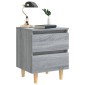 vidaXL Κομοδίνα 2 τεμ. Γκρι Sonoma 40x35x50 εκ. με Μασίφ Ξύλινα Πόδια