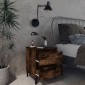 vidaXL Κομοδίνα 2 τεμ. Καπνιστή Δρυς 40x35x50εκ. με Μεταλλικά Πόδια