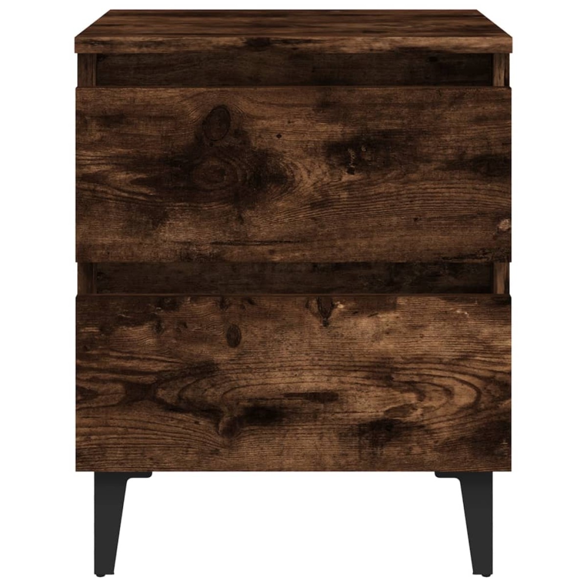 vidaXL Κομοδίνα 2 τεμ. Καπνιστή Δρυς 40x35x50εκ. με Μεταλλικά Πόδια