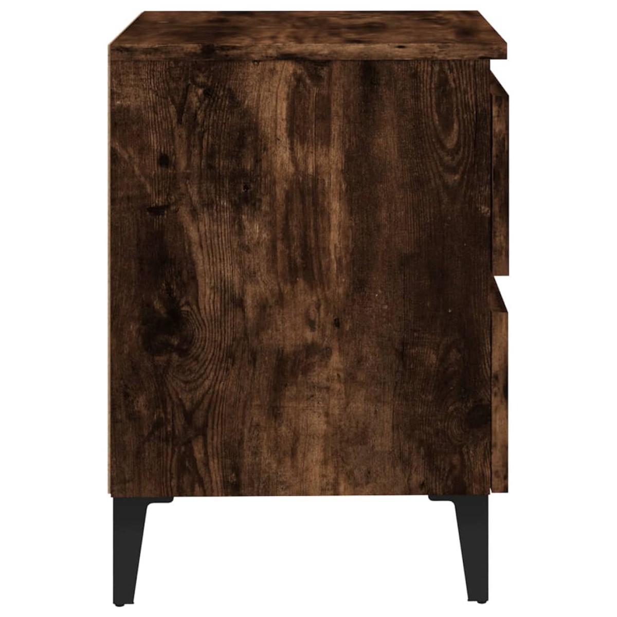 vidaXL Κομοδίνα 2 τεμ. Καπνιστή Δρυς 40x35x50εκ. με Μεταλλικά Πόδια