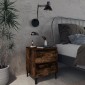 vidaXL Κομοδίνα 2 τεμ. Καπνιστή Δρυς 40x35x50εκ. με Μεταλλικά Πόδια