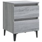 vidaXL Κομοδίνο Γκρι Sonoma 40 x 35 x 50 εκ. με Μεταλλικά Πόδια