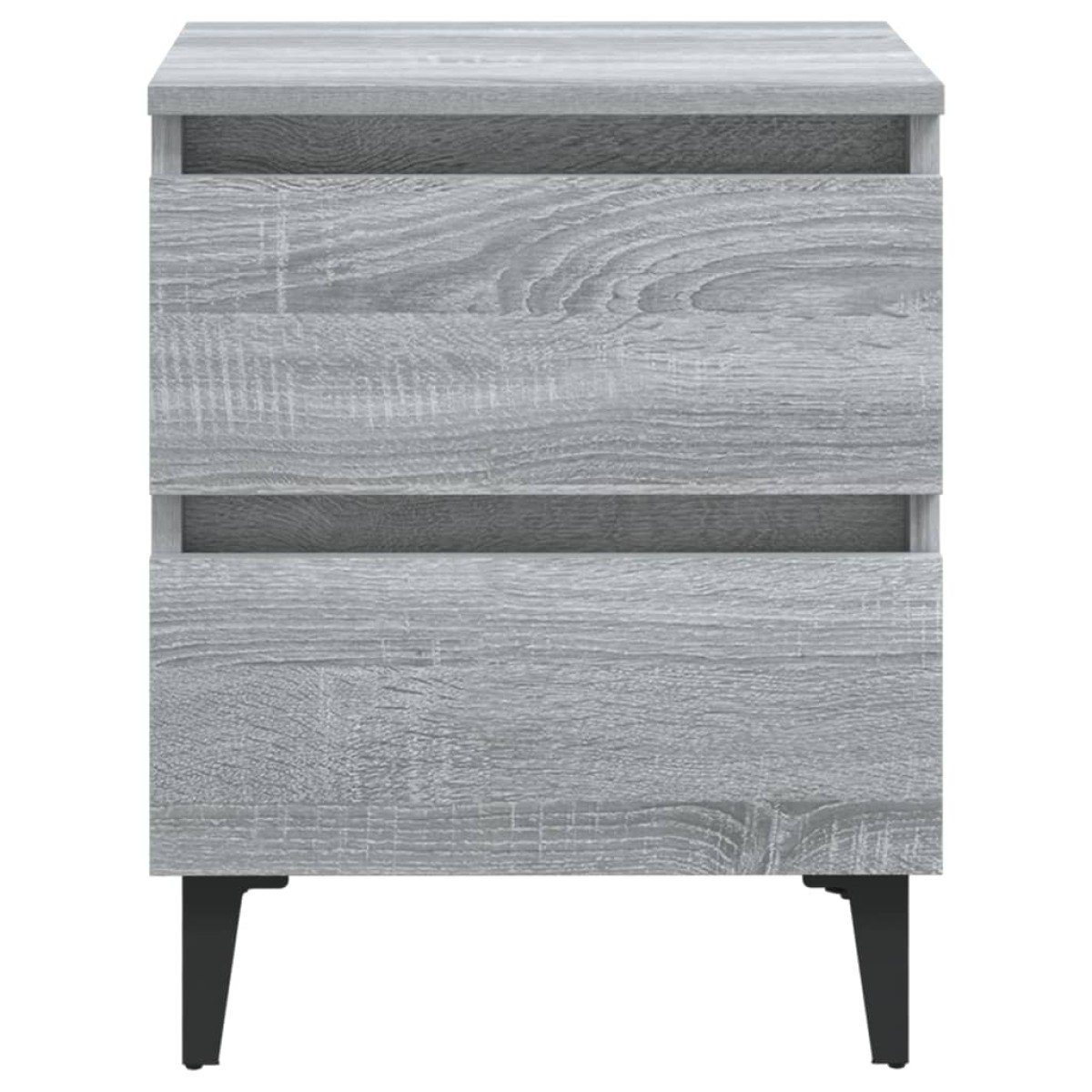 vidaXL Κομοδίνο Γκρι Sonoma 40 x 35 x 50 εκ. με Μεταλλικά Πόδια
