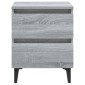 vidaXL Κομοδίνο Γκρι Sonoma 40 x 35 x 50 εκ. με Μεταλλικά Πόδια