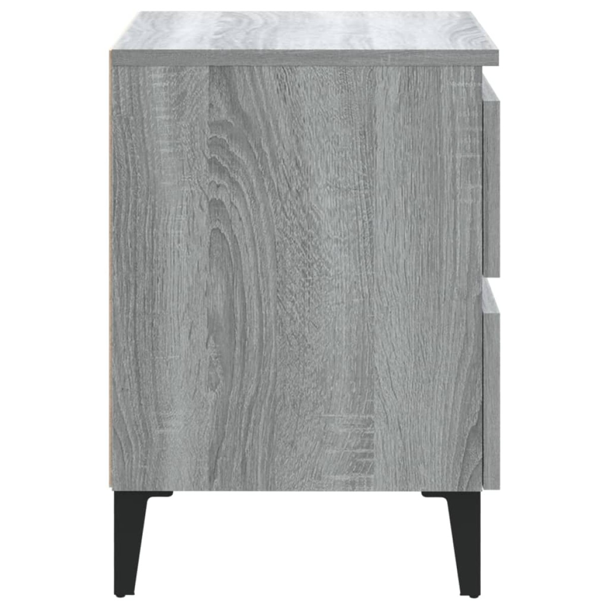 vidaXL Κομοδίνο Γκρι Sonoma 40 x 35 x 50 εκ. με Μεταλλικά Πόδια
