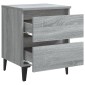 vidaXL Κομοδίνο Γκρι Sonoma 40 x 35 x 50 εκ. με Μεταλλικά Πόδια