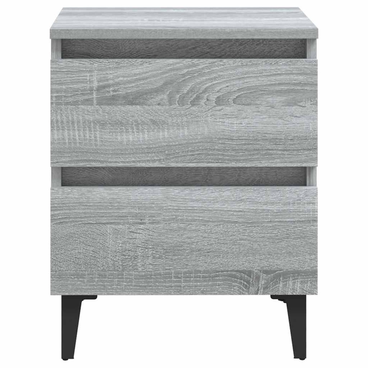 vidaXL Κομοδίνα 2 τεμ. Γκρι Sonoma 40 x 35 x 50 εκ. με Μεταλλικά Πόδια