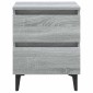 vidaXL Κομοδίνα 2 τεμ. Γκρι Sonoma 40 x 35 x 50 εκ. με Μεταλλικά Πόδια
