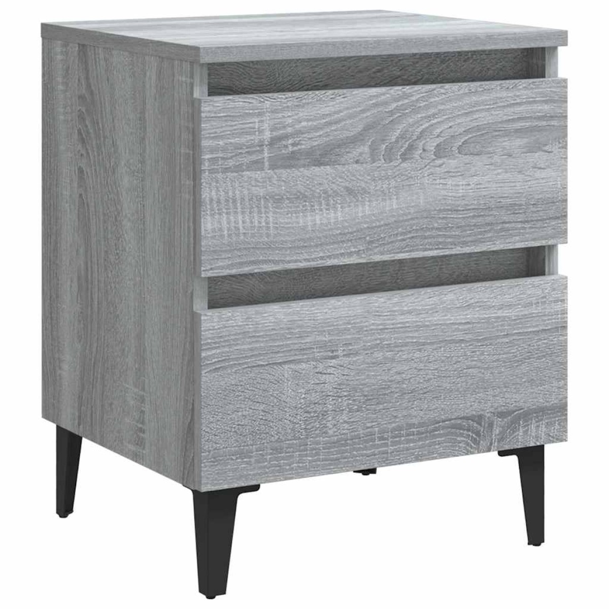 vidaXL Κομοδίνα 2 τεμ. Γκρι Sonoma 40 x 35 x 50 εκ. με Μεταλλικά Πόδια