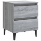 vidaXL Κομοδίνα 2 τεμ. Γκρι Sonoma 40 x 35 x 50 εκ. με Μεταλλικά Πόδια