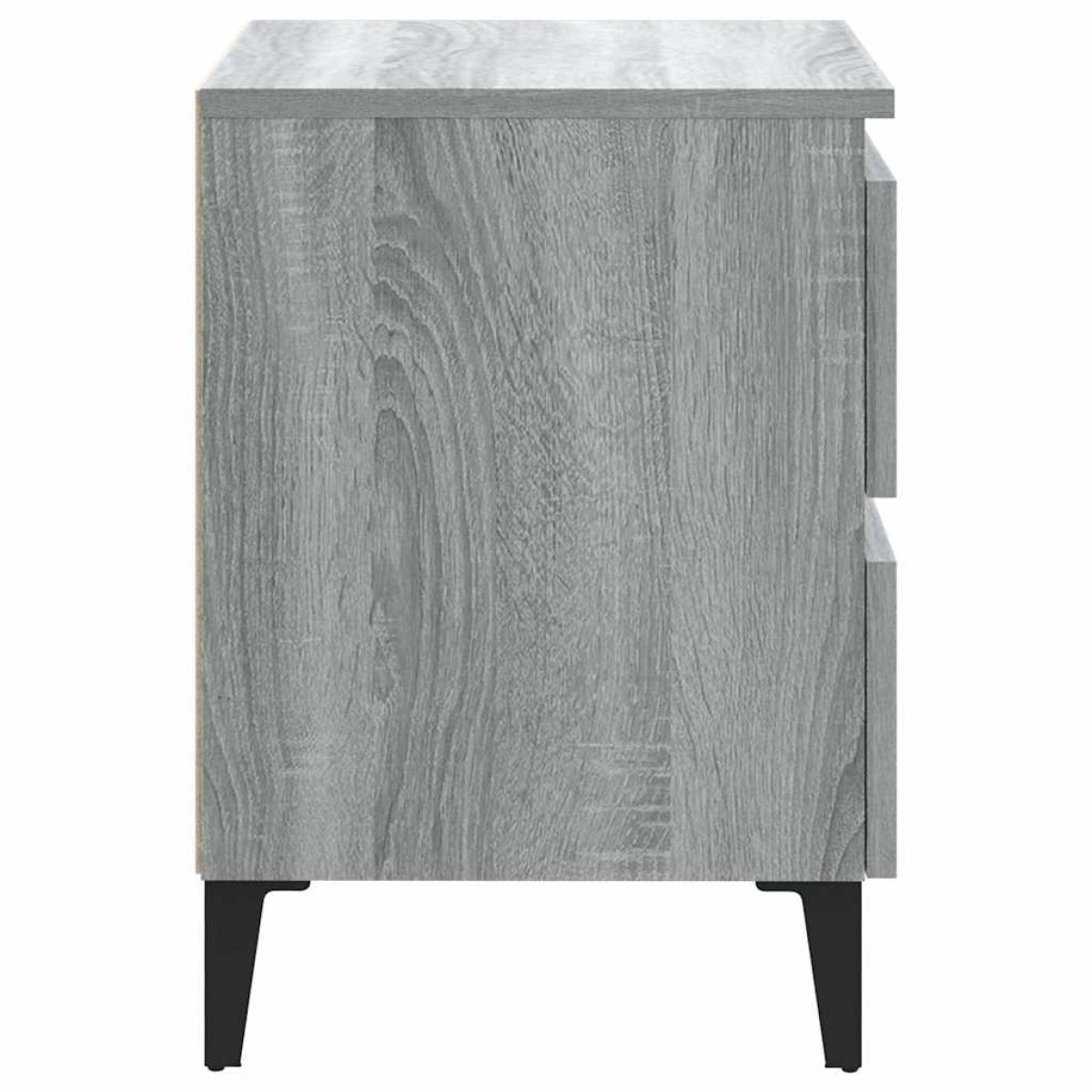 vidaXL Κομοδίνα 2 τεμ. Γκρι Sonoma 40 x 35 x 50 εκ. με Μεταλλικά Πόδια