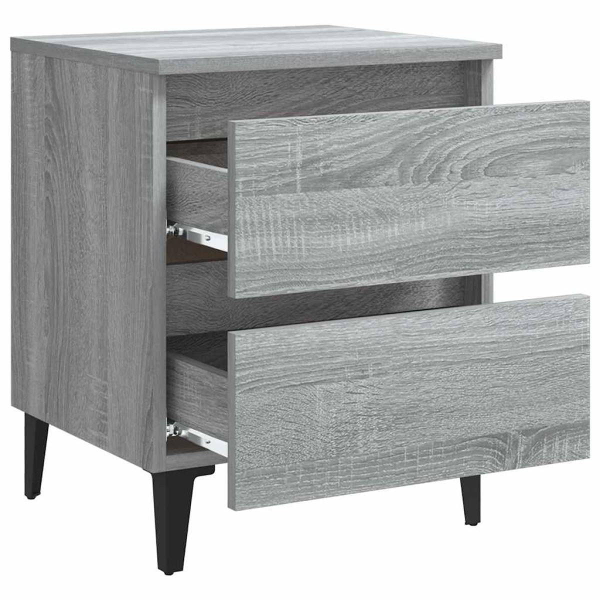 vidaXL Κομοδίνα 2 τεμ. Γκρι Sonoma 40 x 35 x 50 εκ. με Μεταλλικά Πόδια