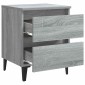 vidaXL Κομοδίνα 2 τεμ. Γκρι Sonoma 40 x 35 x 50 εκ. με Μεταλλικά Πόδια
