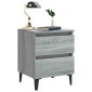 vidaXL Κομοδίνα 2 τεμ. Γκρι Sonoma 40 x 35 x 50 εκ. με Μεταλλικά Πόδια