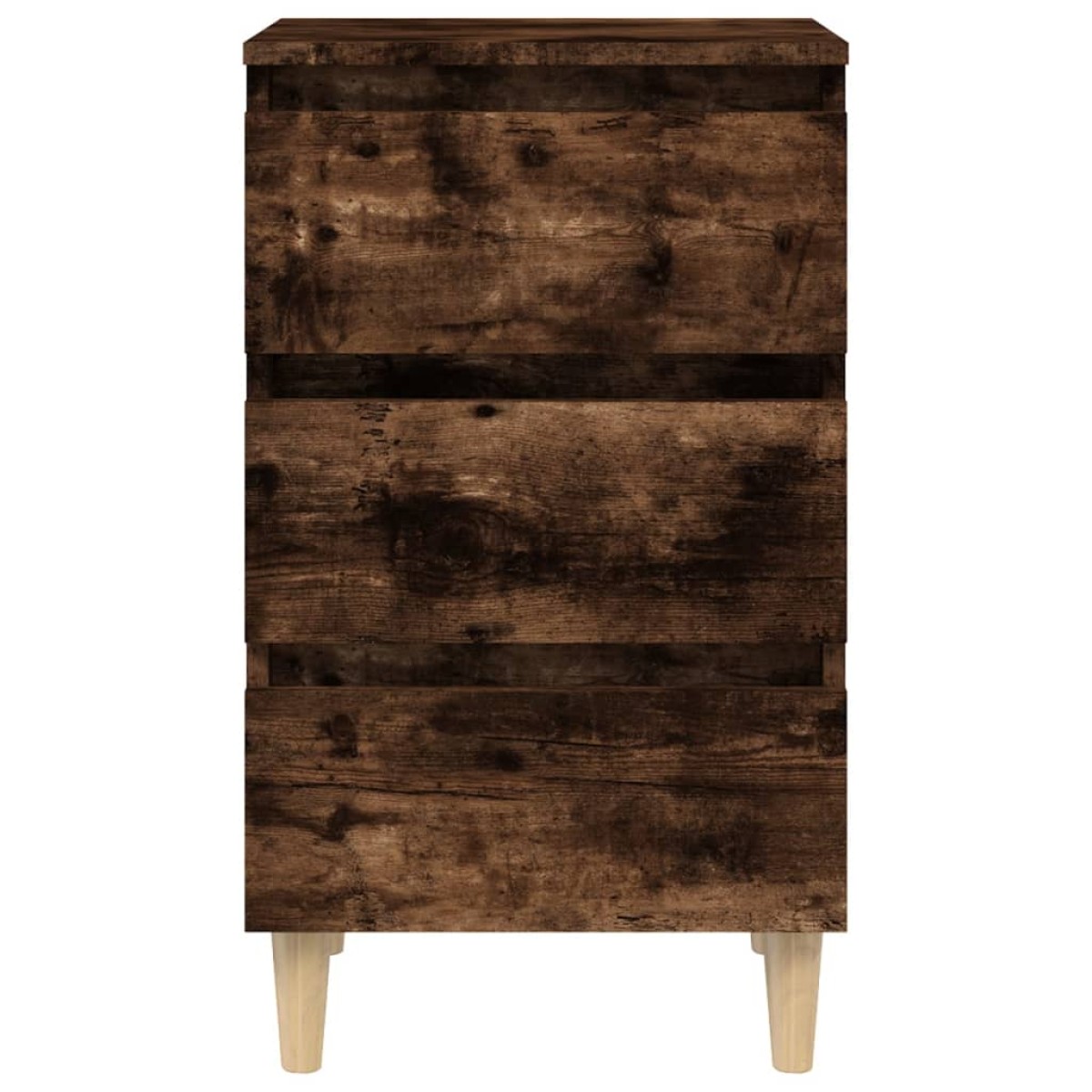 vidaXL Κομοδίνο Καπνιστή Δρυς 40 x 35 x 69 εκ. με Μασίφ Ξύλινα Πόδια