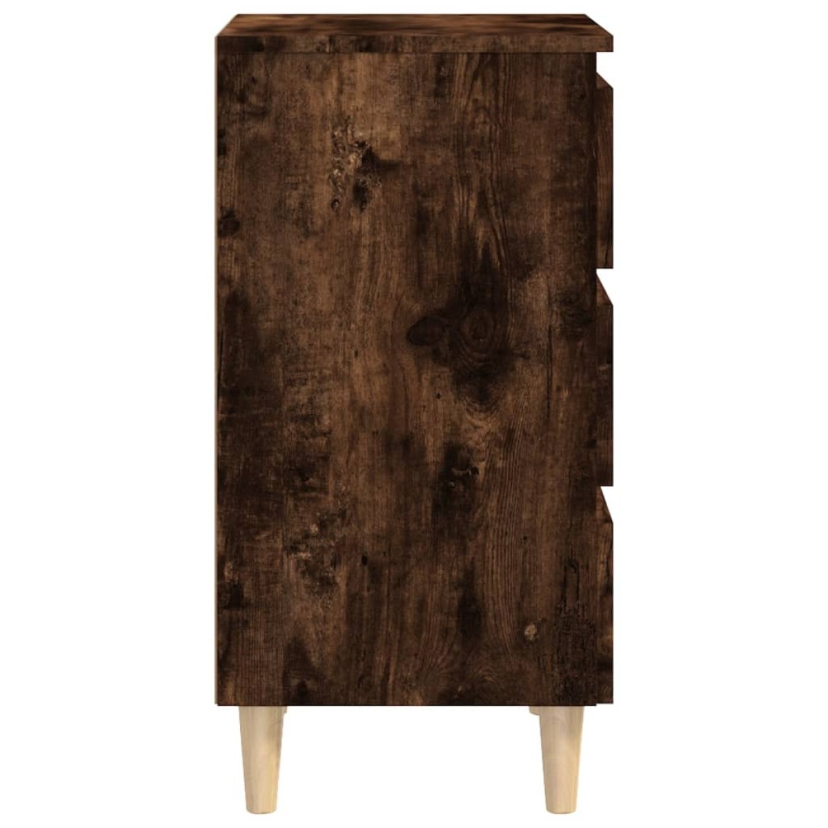 vidaXL Κομοδίνο Καπνιστή Δρυς 40 x 35 x 69 εκ. με Μασίφ Ξύλινα Πόδια
