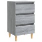 vidaXL Κομοδίνο Γκρι Sonoma 40 x 35 x 69 εκ. με Μασίφ Ξύλινα Πόδια