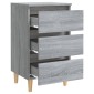 vidaXL Κομοδίνο Γκρι Sonoma 40 x 35 x 69 εκ. με Μασίφ Ξύλινα Πόδια