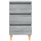 vidaXL Κομοδίνο Γκρι Sonoma 40 x 35 x 69 εκ. με Μασίφ Ξύλινα Πόδια