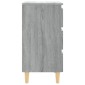 vidaXL Κομοδίνο Γκρι Sonoma 40 x 35 x 69 εκ. με Μασίφ Ξύλινα Πόδια