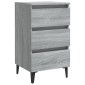 vidaXL Κομοδίνο Γκρι Sonoma 40 x 35 x 69 εκ. με Μεταλλικά Πόδια