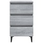 vidaXL Κομοδίνο Γκρι Sonoma 40 x 35 x 69 εκ. με Μεταλλικά Πόδια